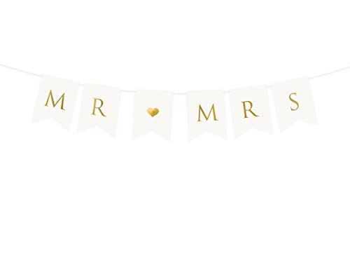 Partydeco Girlande Mr And Mrs 15x85cm Banner Mit