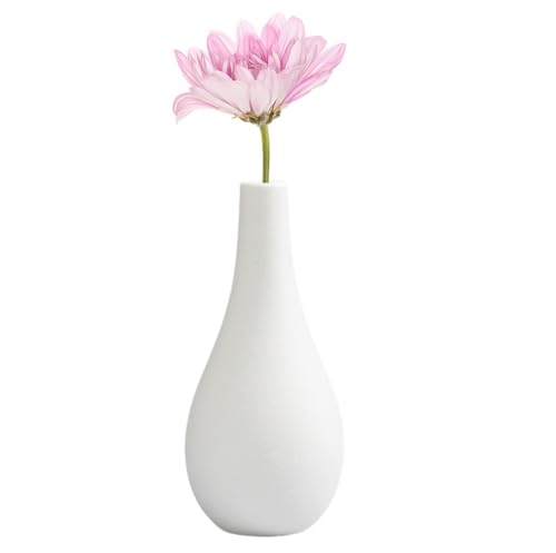 Minimalistische Wei E Keramikvasen Klassische Tropfenform Kleine Knospenvase