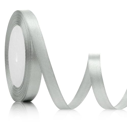 Geschenkband Silber Satinband Silber 10mm 23meters Schleifenband Muttertag