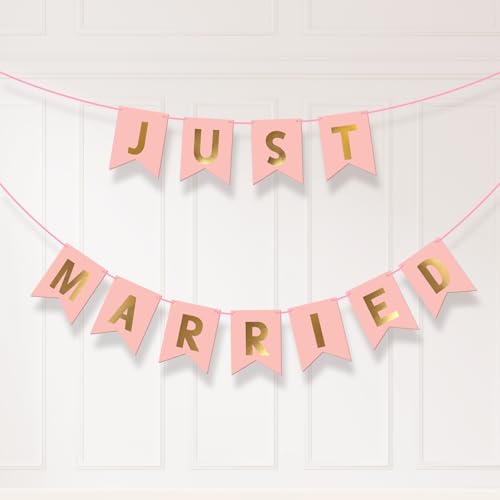 Koliphy Just Married Girlande Papier Banner Deko F