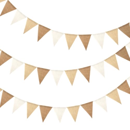 Wimpelkette Beige 12 M Wimpel Beige Jute Banner