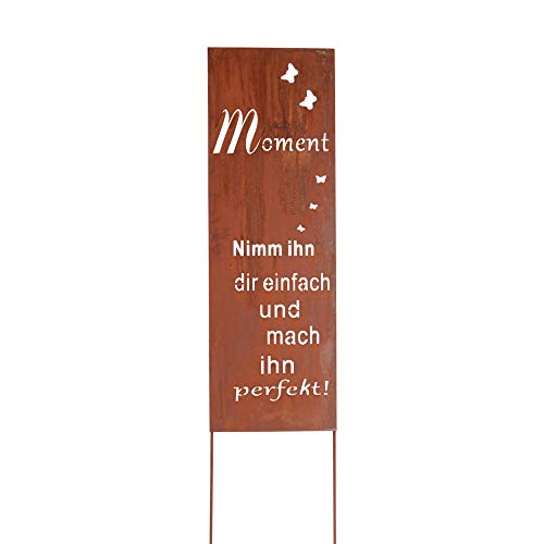 Unus Gartendekoration Roststecker Metallschild Mit Spruch Moment 90
