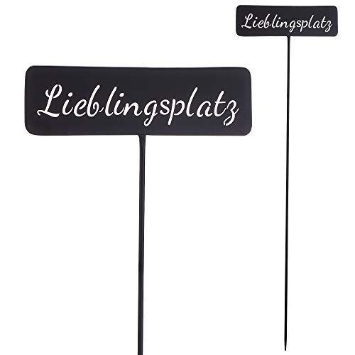 Cepewa Gartenstecker Lieblingsplatz Mit Schriftzug Aus Eisen Schwarz