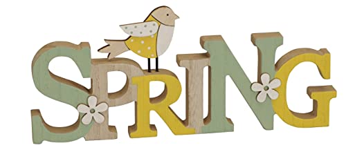 Posiwio Dekorativer Schriftzug Spring Fr Hling Mit Vogel