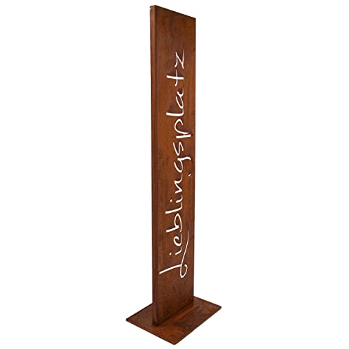 Rostikal Gartenschild Lieblingsplatz 100 Cm Edelrost Stele Aus