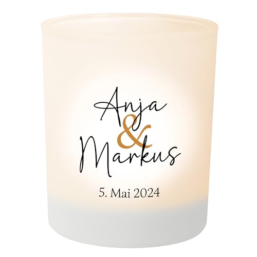 Jahrestag Geschenk Teelichtglas Personalisiert Mit Namen Datum Personalisierte