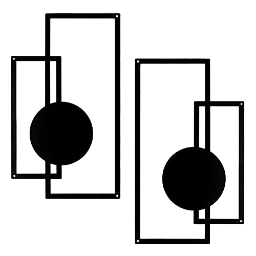 Yiya Wanddekoration Aus Schwarzem Metall Geometrisch Minimalistisch Vertikal
