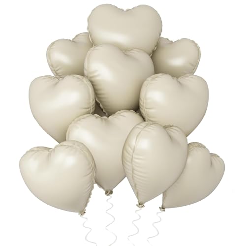 Herz Folienballon Creme 10 St Ck 18 Zoll