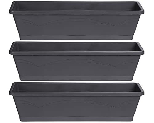 Ondis24 3x Balkonkasten Rom Je 6 Liter Pflanzvolumen