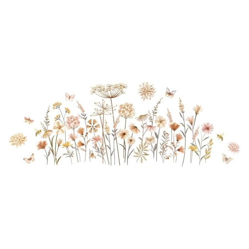 Pusteblumen Schmetterling Wandsticker Boho Blumen Wandaufkleber Wandtattoo Blumen