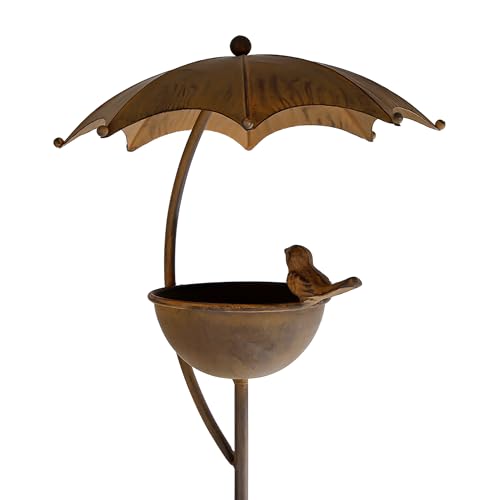 Metall Gartenstecker Vogelfutter Station Rost Optik H 100