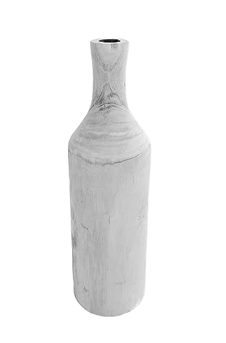 Holz Blumenvase Xxl Flasche 46 Cm In White
