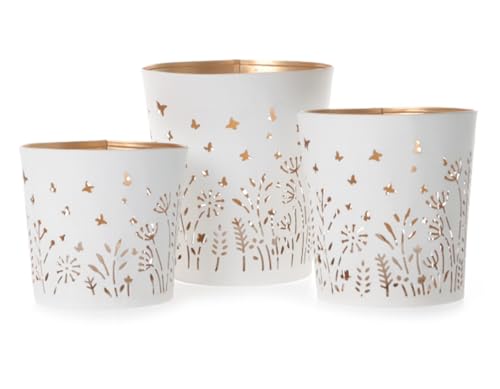 Windlicht Fr Hling Blumenwiese 3er Set Aus Metall