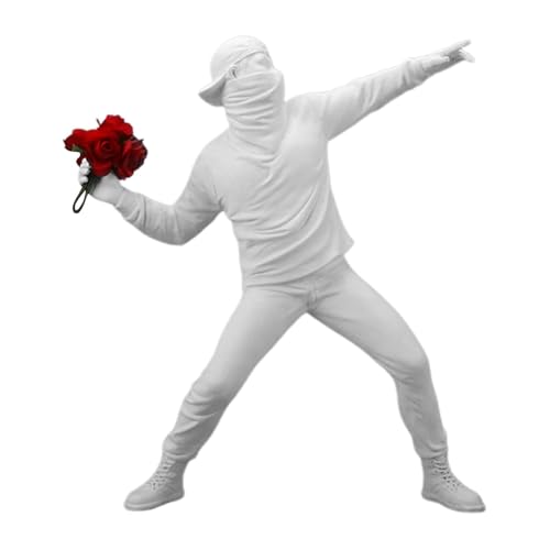 Banksy Figur Skulptur Blumenwerfer Ornament Home Store Tischdekoration