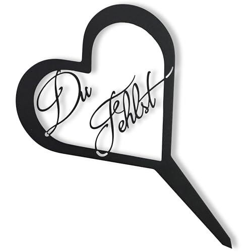 Rostikal Langlebige Grabdeko Als Gartenstecker Herz Du Fehlst