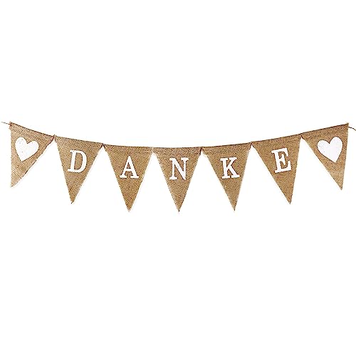 Colofalla Danke Girlande Jute Hochzeit Wimpelkette Banner Boho