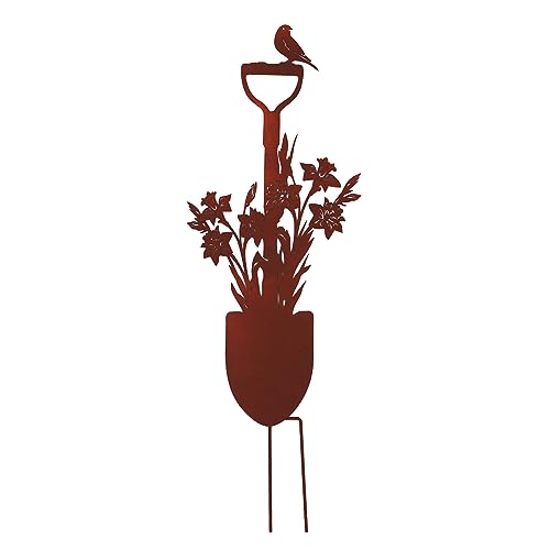 Unus Garden Spaten Mit Vogel Und Lilien Gartenstecker