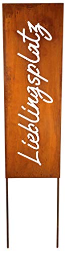 Schild Spruchtafel Gartenschild Edelrost Rostige Gartendeko 115cm Edelrost