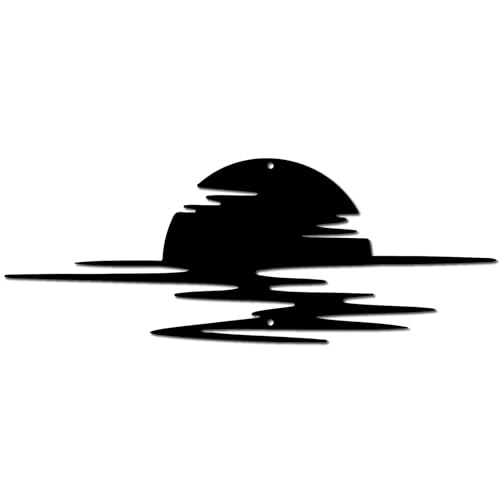 Creatcabin Sonnenaufgang Wanddekoration Metall Sonnenuntergang Wandkunst Dekor Schwarzes