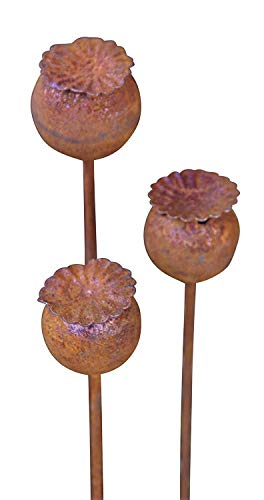 Bornh Ft 3er Set Gartenstecker Mohn Mohnkapsel Metall