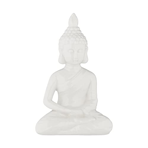 Relaxdays Buddha Figur Sitzend 17 Cm Hoch Garten