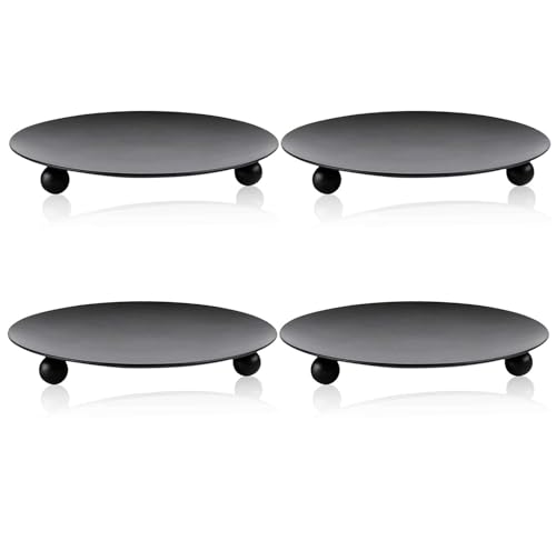 4 St Ck Kerzenuntersetzer 7cm Kerzenteller Schwarz Kerzenhalter