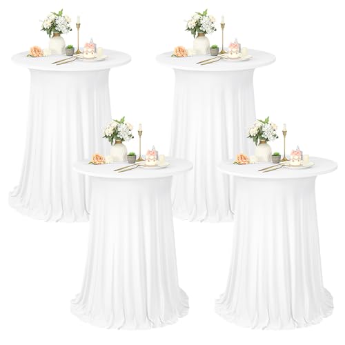 4er Set Wei Stehtisch Hussen Stretch Mit Rock