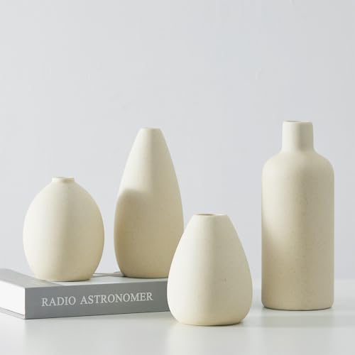 Cemabt Beige Keramik Vase Set 4 Kleine Vasen