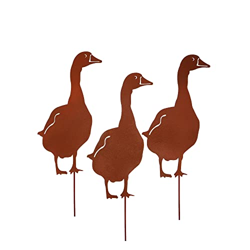 Unus Garden G Nse Gartenstecker 3er Set Gartendeko