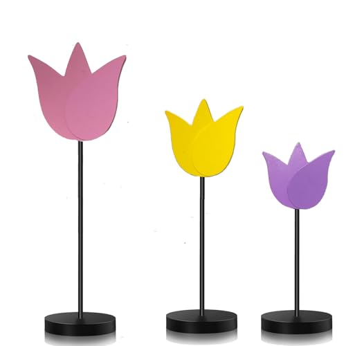 Deauparkoty 3 St Ck Fr Hlingsdeko Tulpen Holzblumen