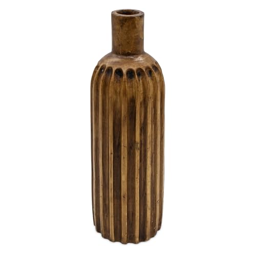 Deko Holz Blumenvase Gro In Braun 46 Cm