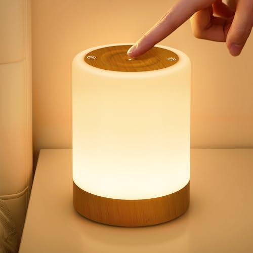 Niwohom Nachttischlampe Touch Dimmbar Led Tischlampe Akku Usb