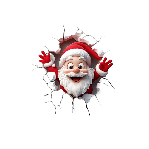Weihnachtsaufkleber Weihnachtsmann Durch Die Wand Motiv Aufkleber Wandtattoo