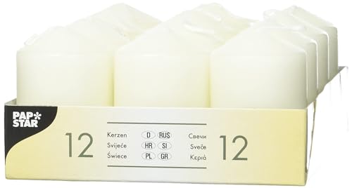 12 Stumpenkerzen 40 Mm 60 Mm Elfenbein Ivory