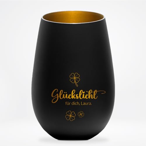 Geschenkfreude Gl Ckslicht Personalisiertes Windlicht Mit Gravur Teelichthalter