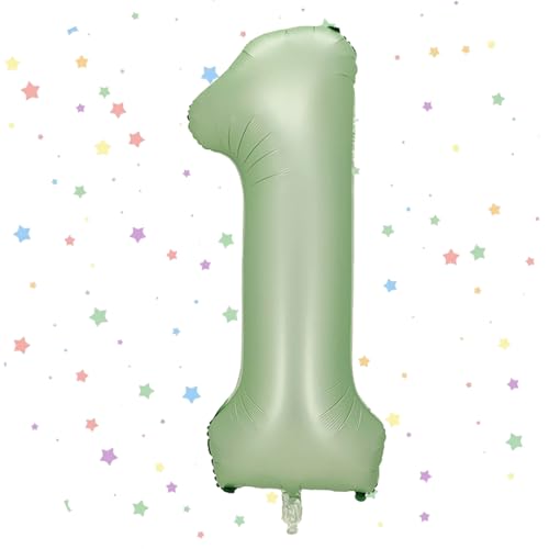 Vucdxop Geburtstag Folienballon Zahl 1 101 Cm Salbeigr