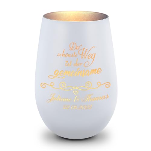 Gravurzeile Deko Windlicht Aus Glas Mit Gravur Der