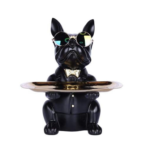 Deko Skulptur Bulldogge Schl Sselschale Modern Schwarz Schl