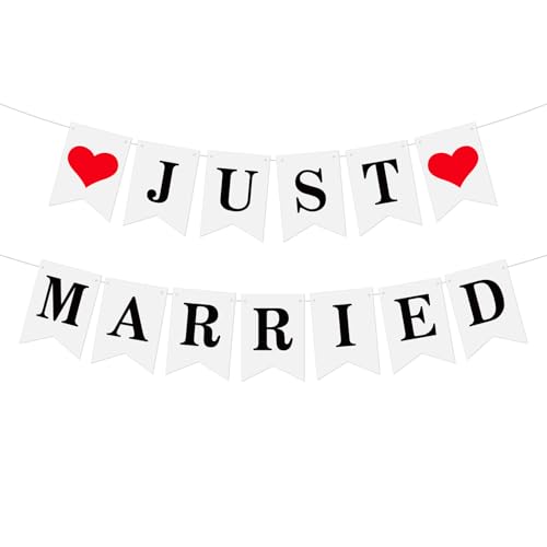 Just Married Girlande Deko Hochzeit Girlande Vintage Wimpelkette