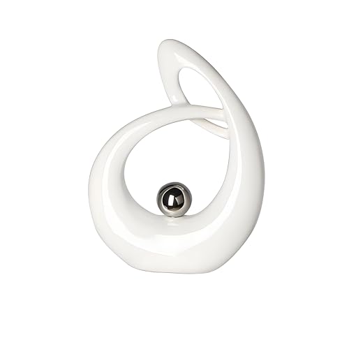 Gilde Deko Skulptur Life Aus Keramik Wei Silber