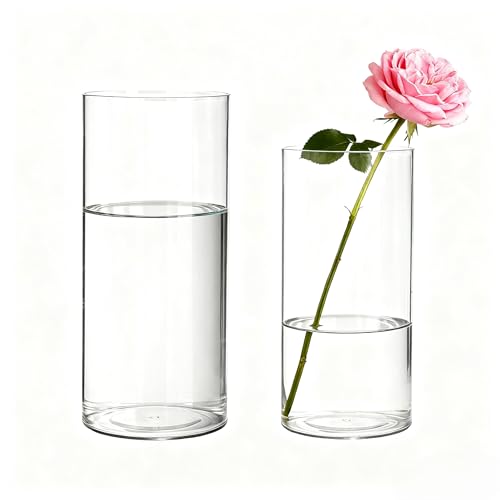 Koelaa 2 Teiliges Set Transparente Acryl Blumenvasen Bruchsichere