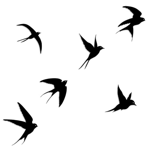 V Gel Metall Wanddekoration 6pcs Schwarze V Gel