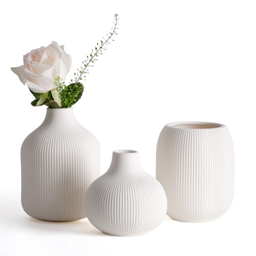 Dnnnii Kleines Keramikvasen Set 3 Tlg Wei Minimalistische