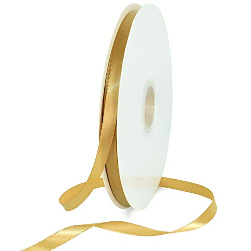 Toniful Satinband Gold 10mm 91 Meters Dekoration Geschenkband