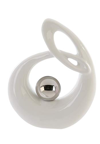 Gilde Deko Skulptur Life Aus Keramik Wei Silber