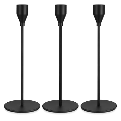 3er Set Kerzenst Nder Schwarz 24cm Kerzenhalter Schwarz