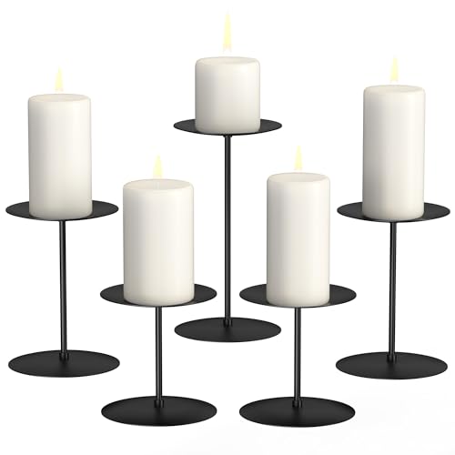 5er Set Kerzenst Nder Schwarz Aus Metall Kerzenhalter