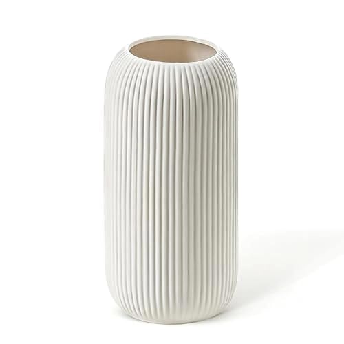 Anquephd Keramikvase 20 Cm Wei Minimalistische Blumenvase F
