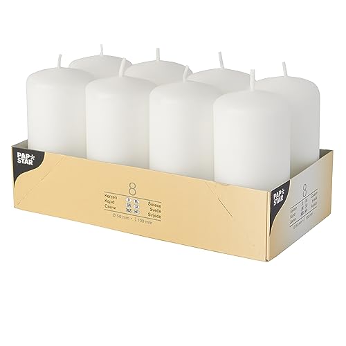 Papstar 17984 Papstar Stumpenkerzen Wei 8st