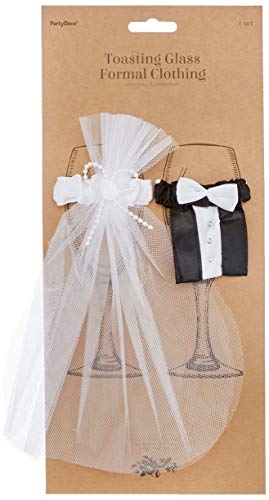 Partydeco Champagnerglas Sektglas Hochzeitsdekoration Glasdekoration Braut Und Br